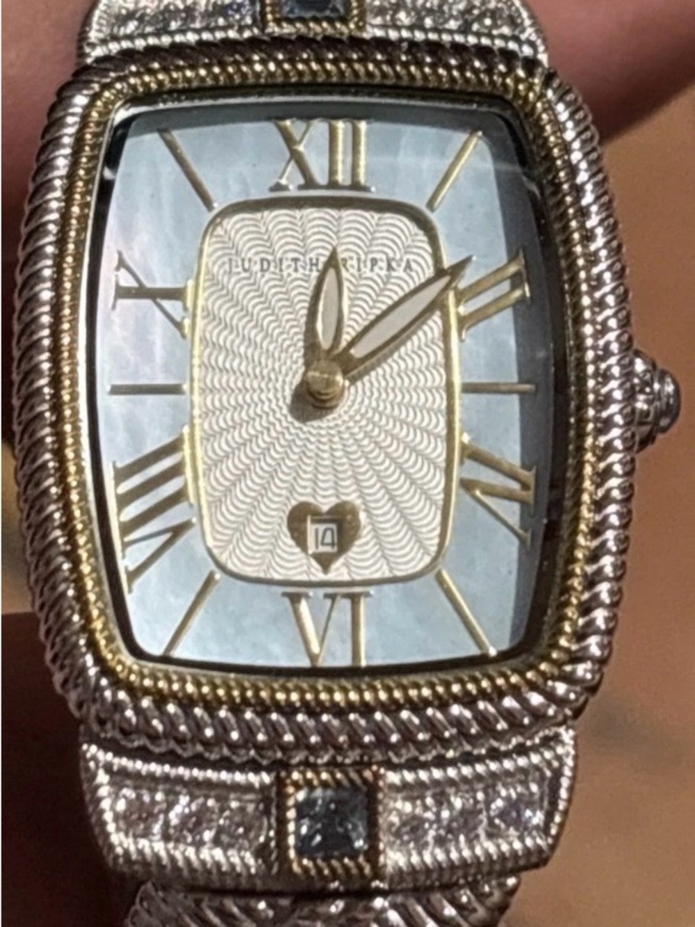 Judith Ripka Blue Topaz & Mother-ofPearl Stainless Steel Watch w/Quartz Movement - Picture 15 of 15